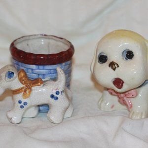Vintage Puppy Dog Small Planter  Occupied Japan
